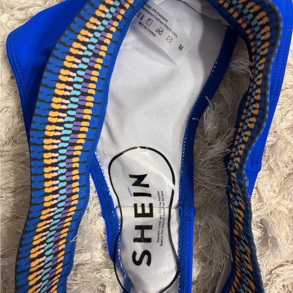 SHEIN Womens Blue and Yellow Swimsuit - Picture 2 of 2